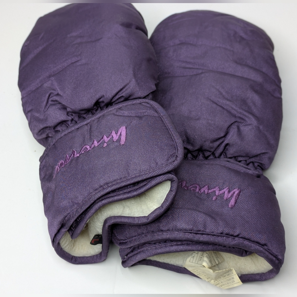 Vintage 90s Thinsulate Hirvena Purple Mittens Size L